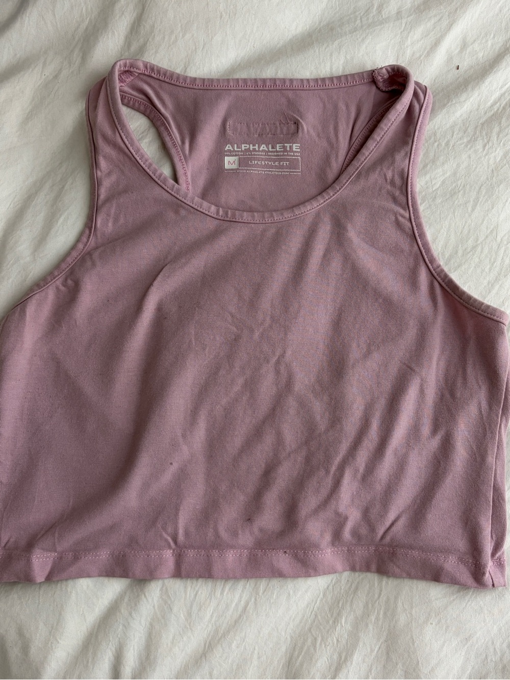 Alphalete Dusty Pink Cropped Racerback Tank